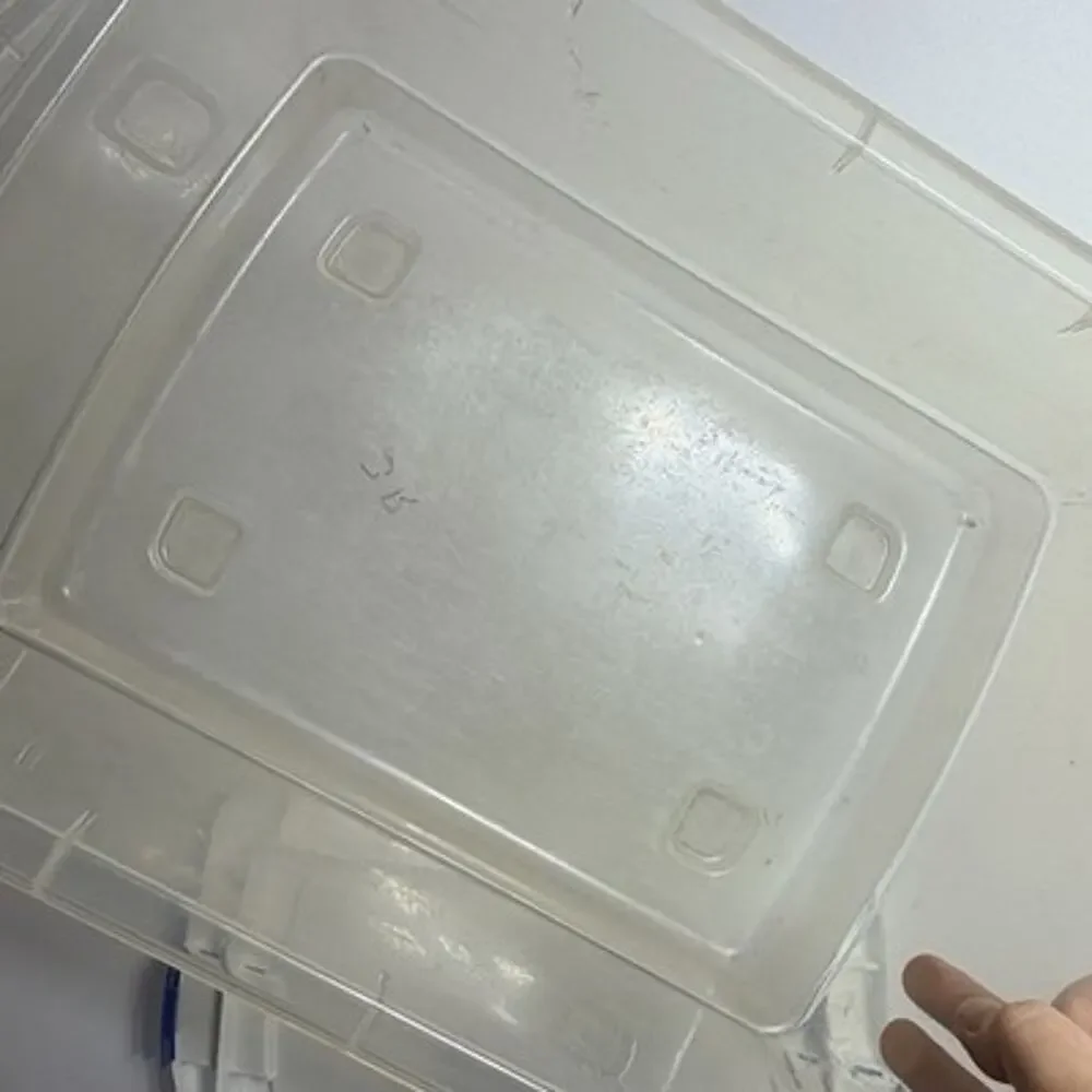 Vintage Rubbermaid Blue White Clear Latch Keeper Container #463C Lid #463A